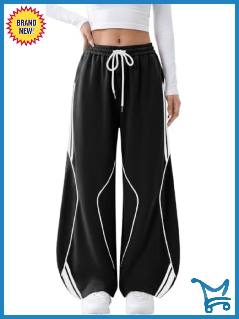 Y2K Striped Wide Leg Barrel Sweatpants Joggers